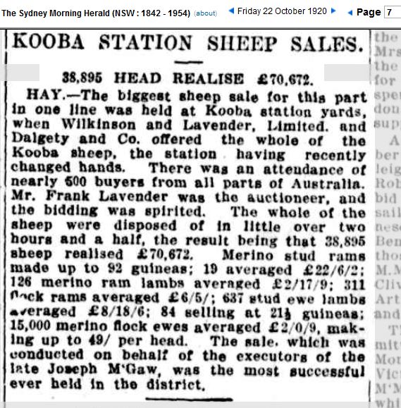 Kooba Sale Newspaper report